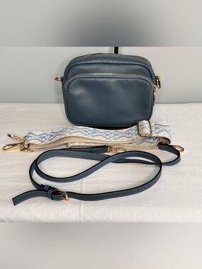 Pom Pom London Original crossbody bag in slate blue